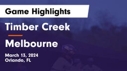 Timber Creek  vs Melbourne  Game Highlights - March 13, 2024