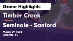 Timber Creek  vs Seminole  - Sanford Game Highlights - March 29, 2024