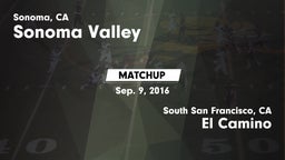 Matchup: Sonoma Valley High vs. El Camino  2016