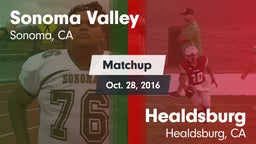 Matchup: Sonoma Valley High vs. Healdsburg  2016