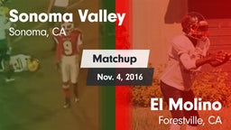 Matchup: Sonoma Valley High vs. El Molino  2016