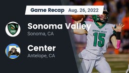 Recap: Sonoma Valley  vs. Center  2022