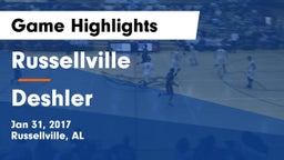Russellville  vs Deshler  Game Highlights - Jan 31, 2017
