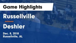 Russellville  vs Deshler Game Highlights - Dec. 8, 2018