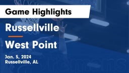 Russellville  vs West Point  Game Highlights - Jan. 5, 2024