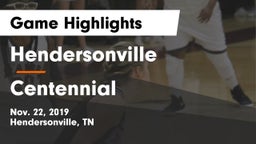Hendersonville  vs Centennial  Game Highlights - Nov. 22, 2019