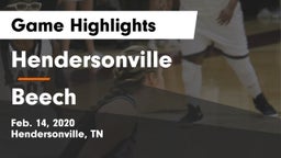 Hendersonville  vs Beech  Game Highlights - Feb. 14, 2020