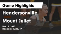 Hendersonville  vs Mount Juliet  Game Highlights - Dec. 8, 2020