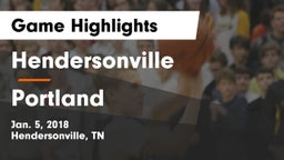 Hendersonville  vs Portland  Game Highlights - Jan. 5, 2018