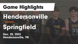 Hendersonville  vs Springfield  Game Highlights - Dec. 20, 2023