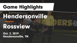 Hendersonville  vs Rossview Game Highlights - Oct. 2, 2019