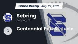 Recap: Sebring  vs. Centennial Port St. Lucie 2021