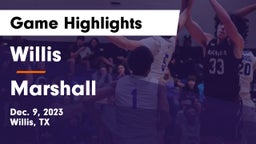 Willis  vs Marshall  Game Highlights - Dec. 9, 2023