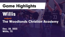 Willis  vs The Woodlands Christian Academy Game Highlights - Dec. 28, 2023
