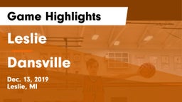 Leslie  vs Dansville Game Highlights - Dec. 13, 2019