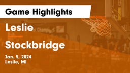 Leslie  vs Stockbridge  Game Highlights - Jan. 5, 2024