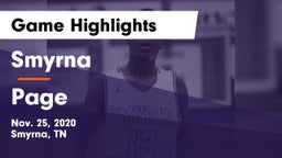 Smyrna  vs Page  Game Highlights - Nov. 25, 2020