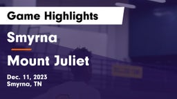 Smyrna  vs Mount Juliet  Game Highlights - Dec. 11, 2023