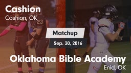 Matchup: Cashion  vs. Oklahoma Bible Academy 2016