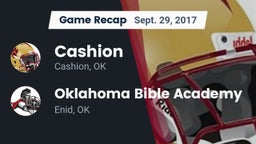 Recap: Cashion  vs. Oklahoma Bible Academy 2017