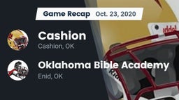Recap: Cashion  vs. Oklahoma Bible Academy 2020