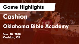 Cashion  vs Oklahoma Bible Academy Game Highlights - Jan. 10, 2020