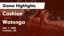 Cashion  vs Watonga  Game Highlights - Feb. 7, 2020