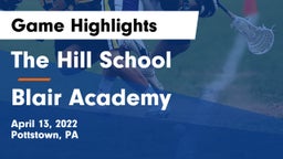 The Hill School vs Blair Academy Game Highlights - April 13, 2022