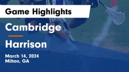 Cambridge  vs Harrison  Game Highlights - March 14, 2024
