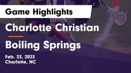 Charlotte Christian  vs Boiling Springs  Game Highlights - Feb. 23, 2023