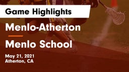 Menlo-Atherton  vs Menlo School Game Highlights - May 21, 2021