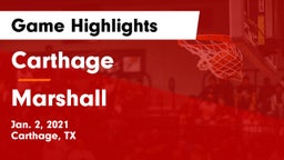 Carthage  vs Marshall  Game Highlights - Jan. 2, 2021