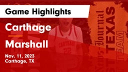 Carthage  vs Marshall  Game Highlights - Nov. 11, 2023