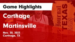 Carthage  vs Martinsville  Game Highlights - Nov. 30, 2023