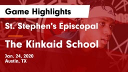 St. Stephen's Episcopal  vs The Kinkaid School Game Highlights - Jan. 24, 2020