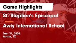 St. Stephen's Episcopal  vs Awty International School Game Highlights - Jan. 31, 2020