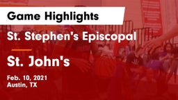 St. Stephen's Episcopal  vs St. John's  Game Highlights - Feb. 10, 2021