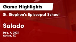 St. Stephen's Episcopal School vs Salado   Game Highlights - Dec. 7, 2023