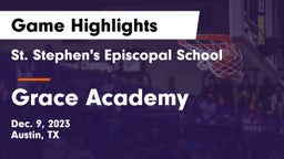 St. Stephen's Episcopal School vs Grace Academy Game Highlights - Dec. 9, 2023