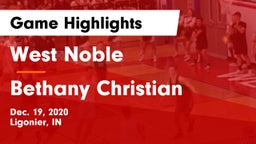 West Noble  vs Bethany Christian  Game Highlights - Dec. 19, 2020