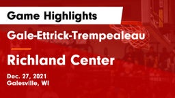 Gale-Ettrick-Trempealeau  vs Richland Center  Game Highlights - Dec. 27, 2021