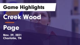Creek Wood  vs Page  Game Highlights - Nov. 29, 2021