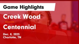 Creek Wood  vs Centennial  Game Highlights - Dec. 8, 2023