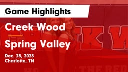 Creek Wood  vs Spring Valley Game Highlights - Dec. 28, 2023