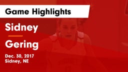 Sidney  vs Gering  Game Highlights - Dec. 30, 2017