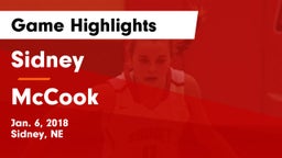 Sidney  vs McCook  Game Highlights - Jan. 6, 2018