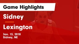 Sidney  vs Lexington  Game Highlights - Jan. 13, 2018