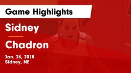 Sidney  vs Chadron  Game Highlights - Jan. 26, 2018