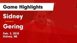 Sidney  vs Gering  Game Highlights - Feb. 2, 2018