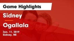 Sidney  vs Ogallala  Game Highlights - Jan. 11, 2019